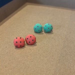 Two pairs of polka dot studs